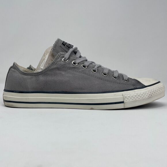 Converse Shoes Mens 10 W 12 Distressed Gray Canvas Chuck Taylor All Star Low Top - Picture 2 of 10